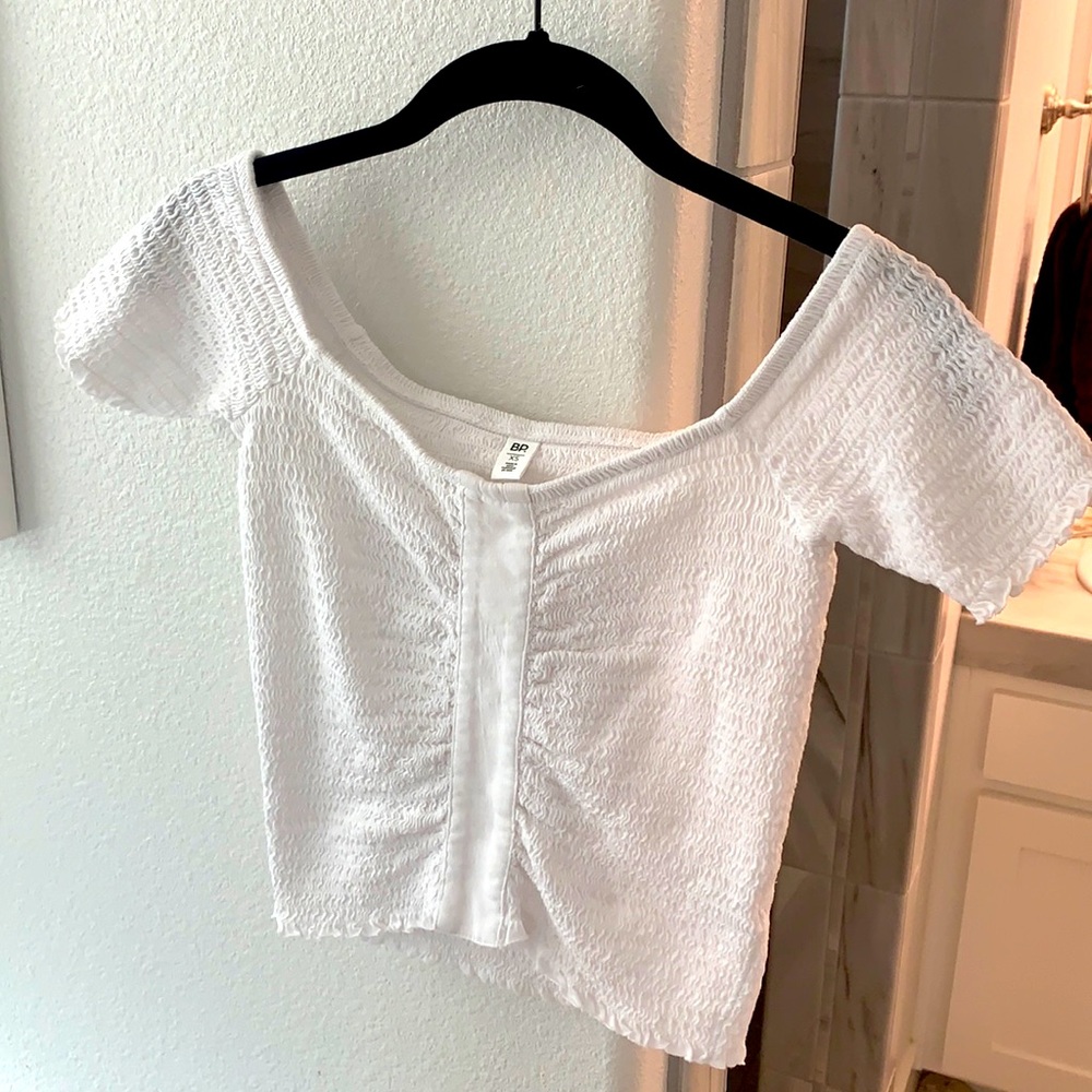BP from Nordstrom cinched off the shoulder top.